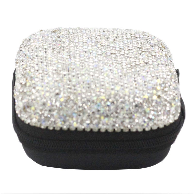 Bestbling Bling Carrying Earphone Pouch Storage Bag Holder-Earbud Mini Pouch Headset Storage Case Bags for Airpods, Bluetooth (Silver) - Image 4